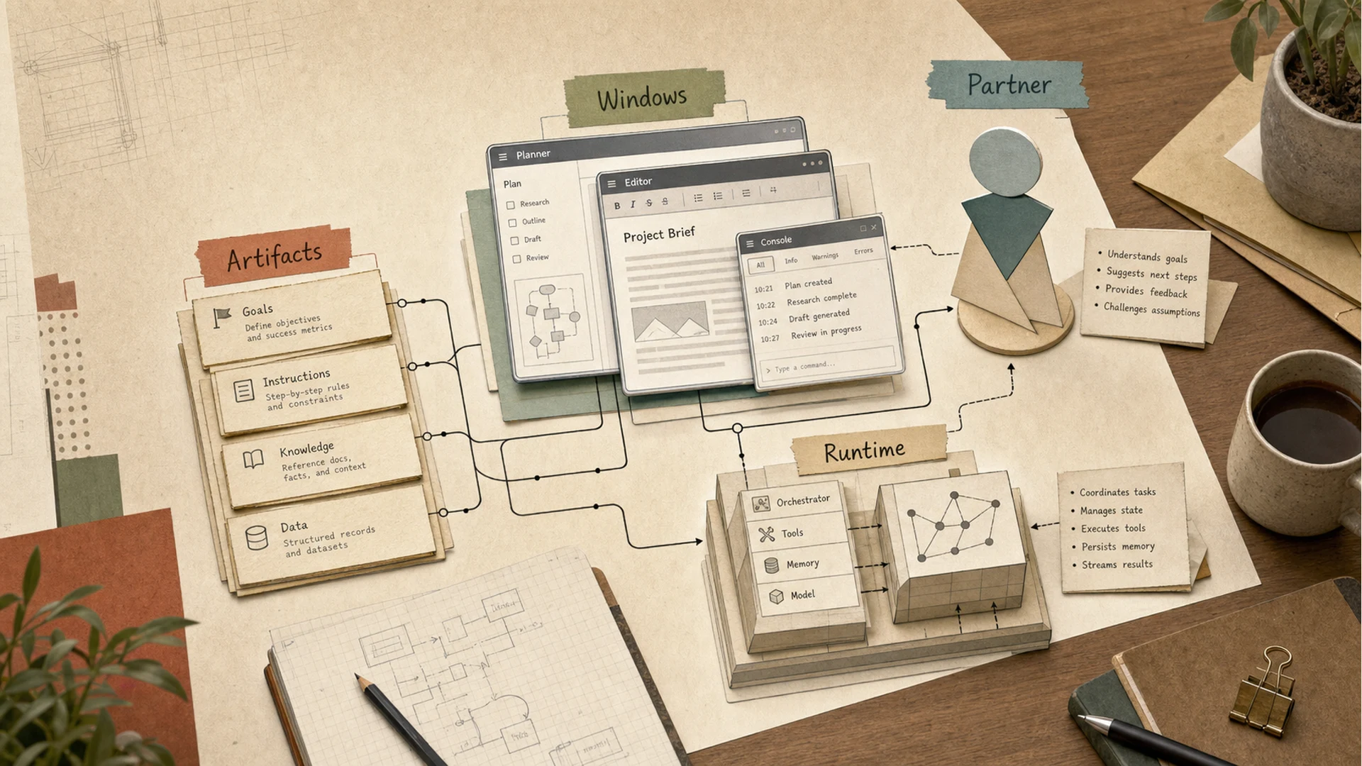 聊天之后的 AI Workspace:Artifacts、多窗口上下文与 Virtual Partners